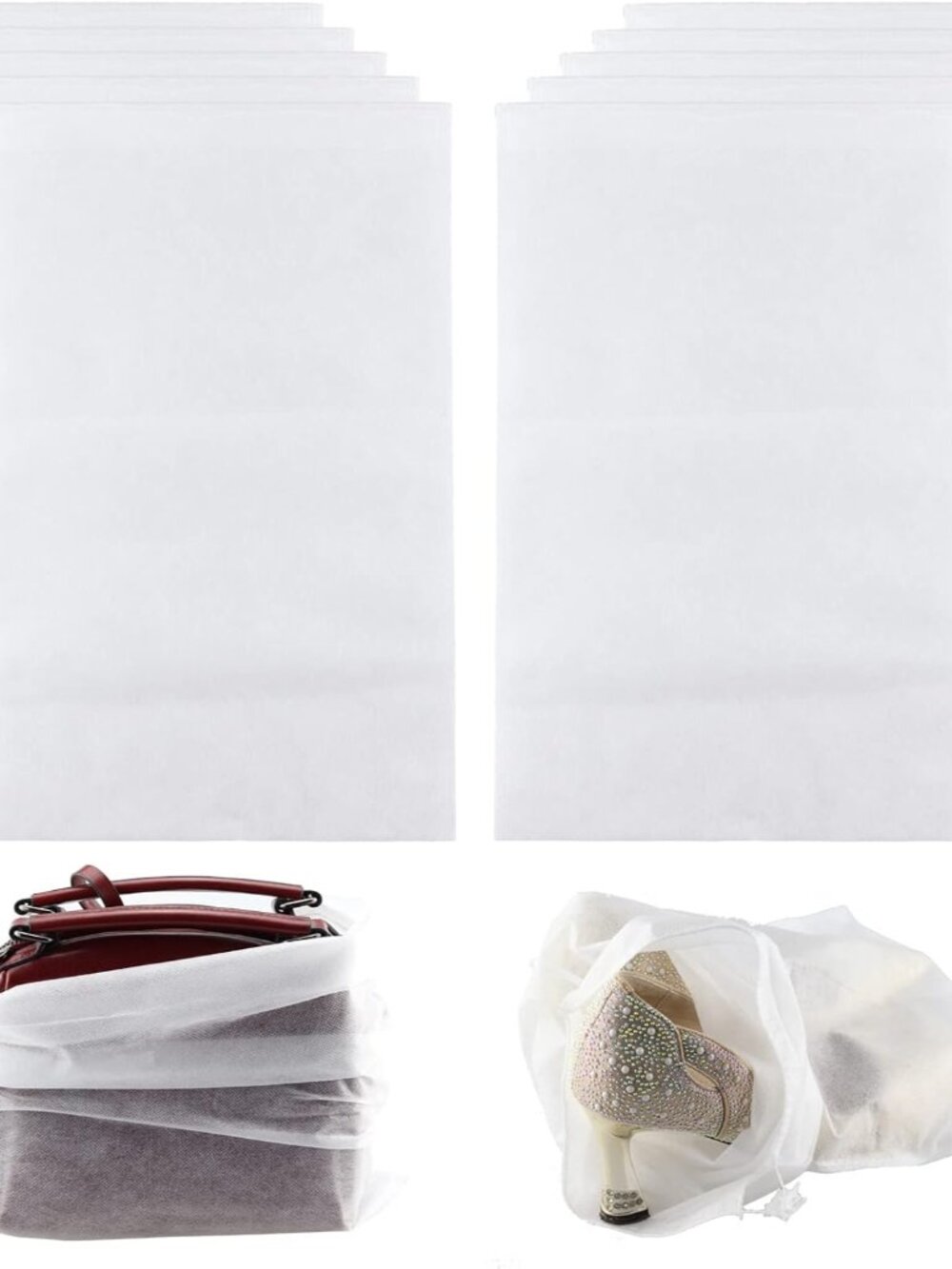 Travel Shoe Bags 10Pcs Non-woven Fabric Storage Bags Portable Dust Cover Pouch P